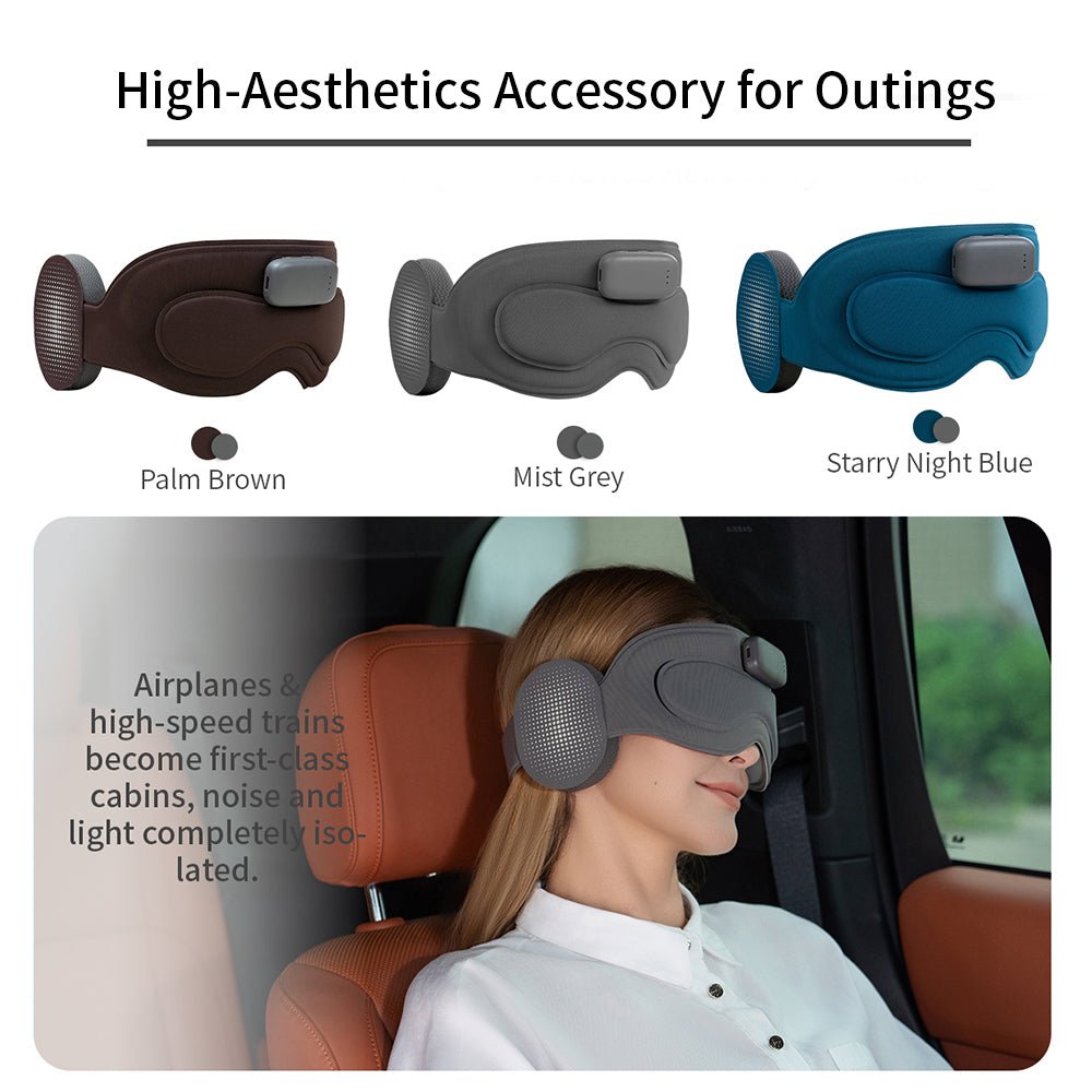 Grey Intelligent Sleep Mask with AI Technology, Eye Massage and Heat Regulation - TeaseFashion