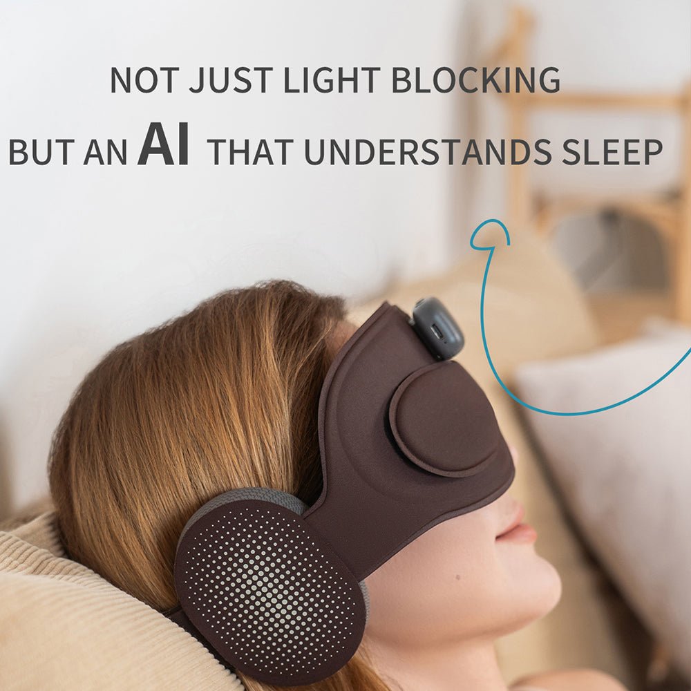 Grey Intelligent Sleep Mask with AI Technology, Eye Massage and Heat Regulation - TeaseFashion