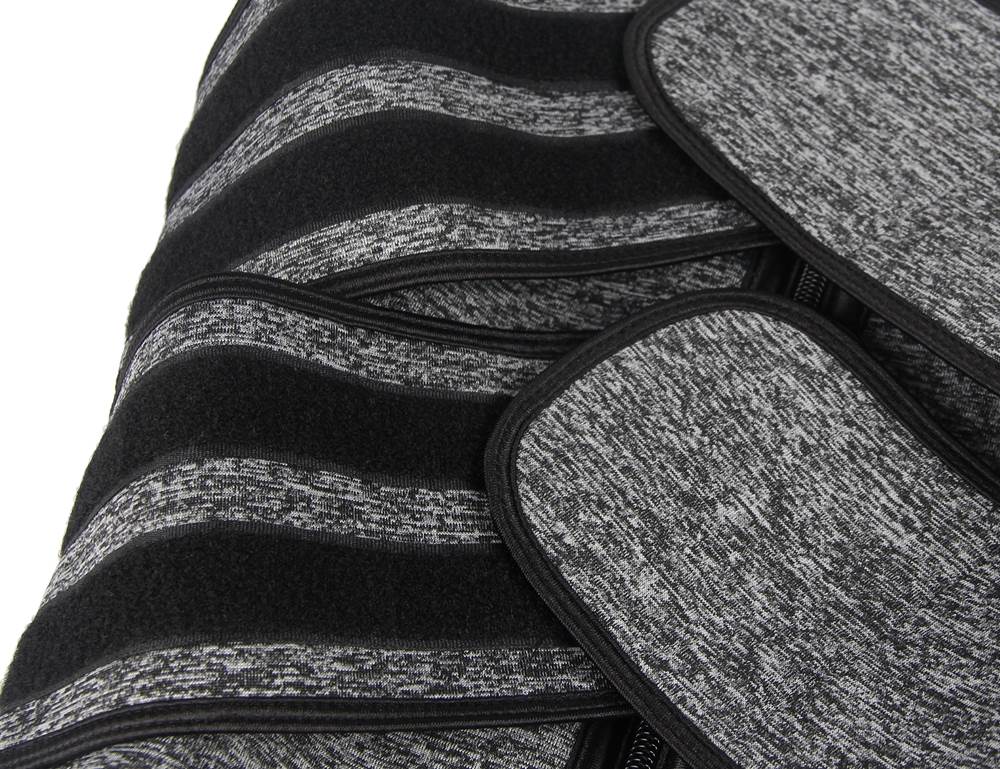 Grey Neoprene Waist Trainer – Zip & Velcro, 9 Steel Bones - TeaseFashion