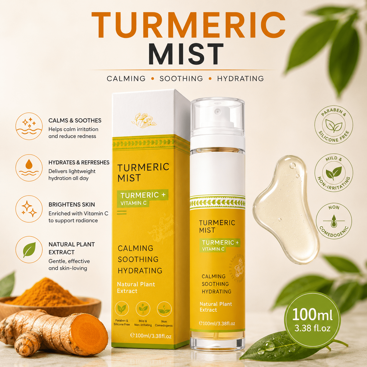 Hydrating Face Mist TS Glow Ritual™ Turmeric + Vitamin C - TEASEFASHION