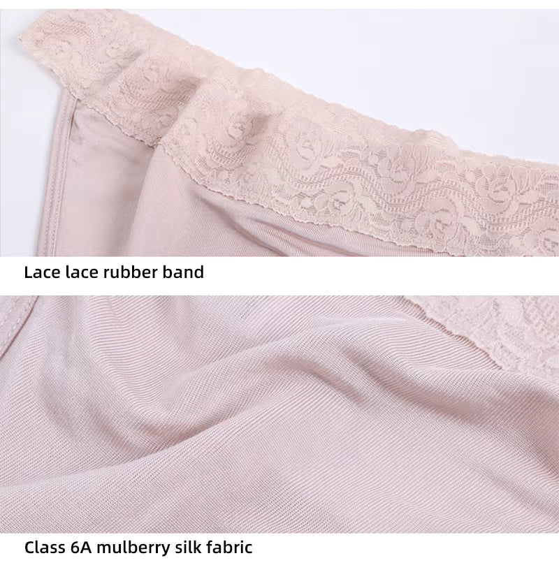 Ivory Modern Sexy Lace Silk Thong for Ultra-Soft Comfort and Seamless Elegant Fit - TEASEFASHION