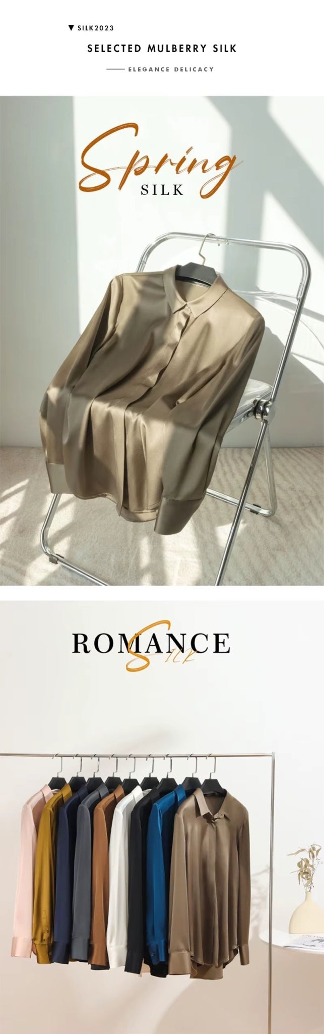 Ivory Silk Lady Casual Shirt - TEASEFASHION