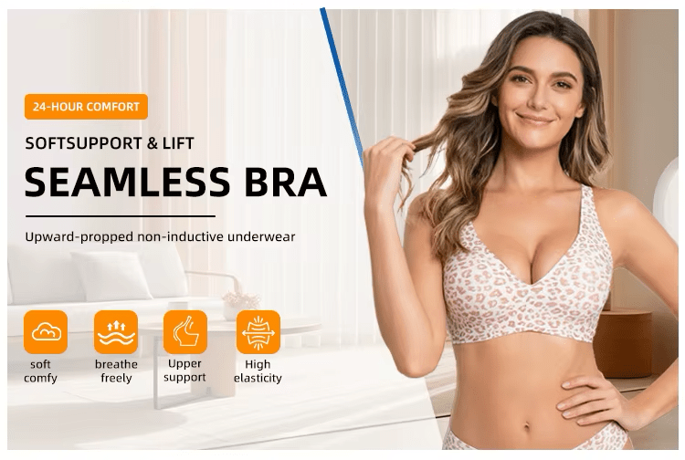 Khaki Jelly Bra Wireless Womens Comfortable Push up Bralettes Seamless Tshirts Deep V Back Closure Everyday Bras - TEASEFASHION