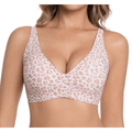 Leopard Pink Jelly Bra Wireless Womens Comfortable Push up Bralettes Seamless Tshirts Deep V Back Closure Everyday Bras - TEASEFASHION