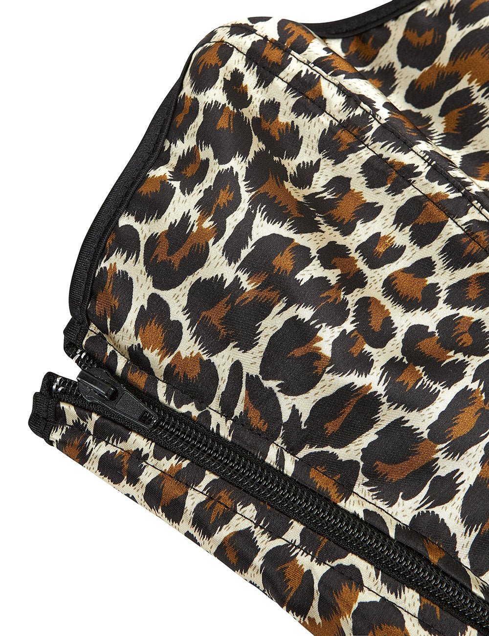 Leopard Print Corset – 9 Soft Bones, Side Zip & Cross Back Straps - TeaseFashion