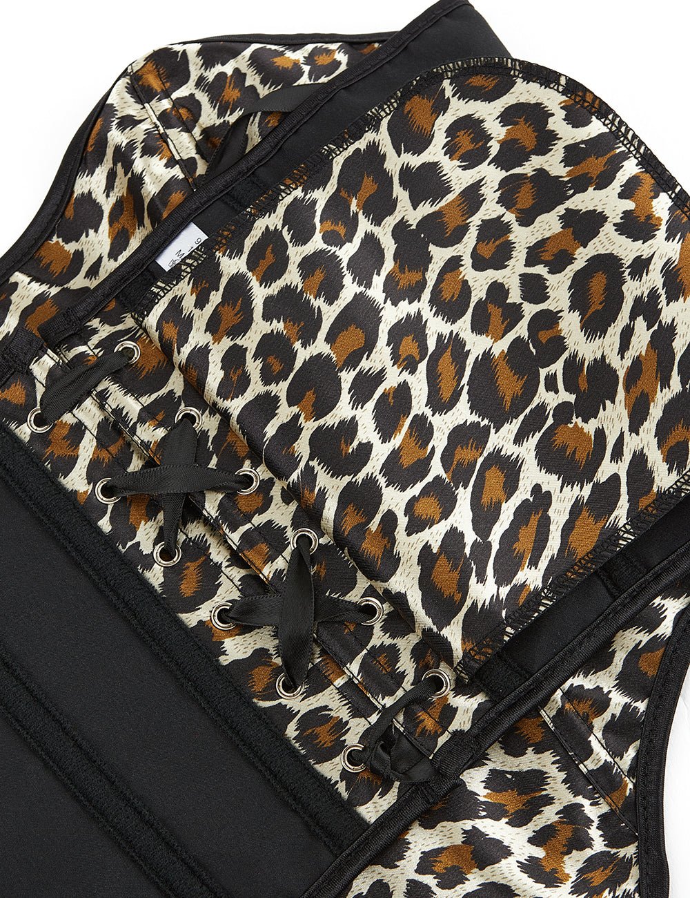 Leopard Print Corset – 9 Soft Bones, Side Zip & Cross Back Straps - TeaseFashion