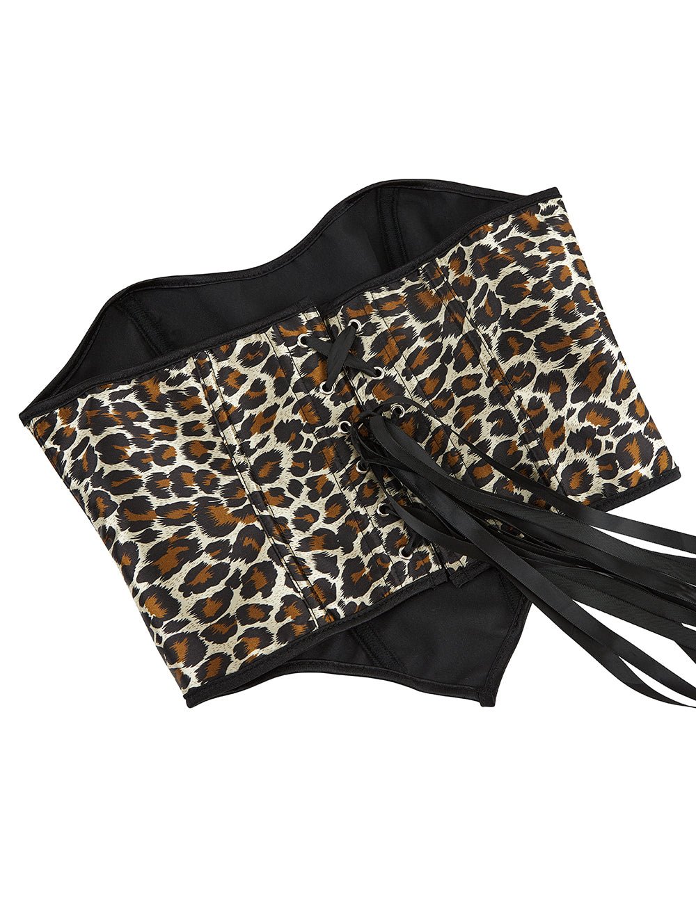 Leopard Print Corset – 9 Soft Bones, Side Zip & Cross Back Straps - TeaseFashion