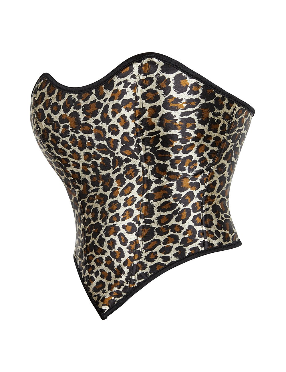 Leopard Print Corset – 9 Soft Bones, Side Zip & Cross Back Straps - TeaseFashion