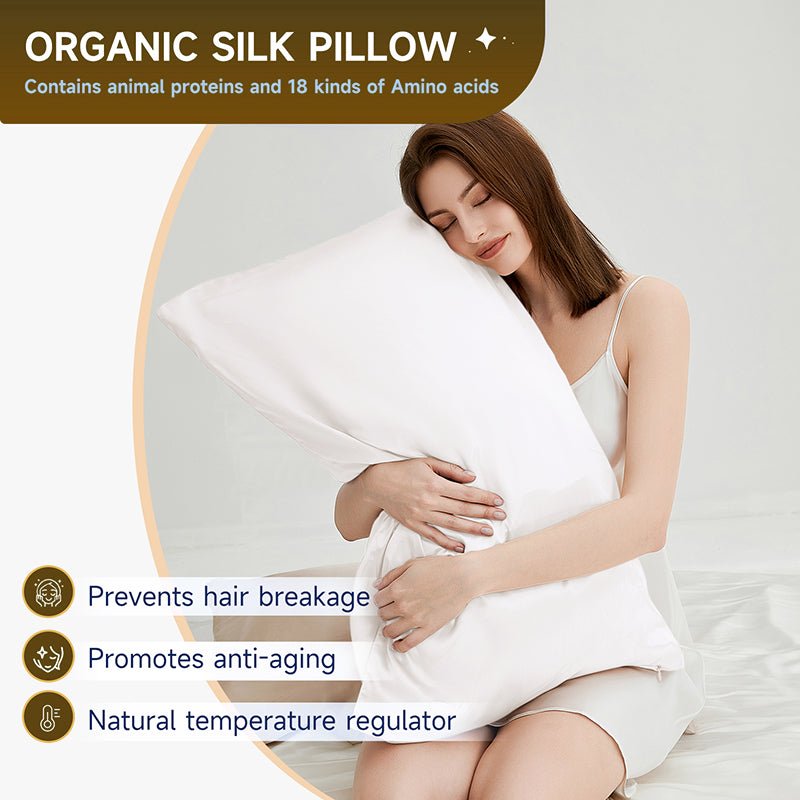 Light Grey Luxury 100% Mulberry Silk Pillowcase, Sleep Eye Mask and Scrunchies Gift Set - TeaseFashion