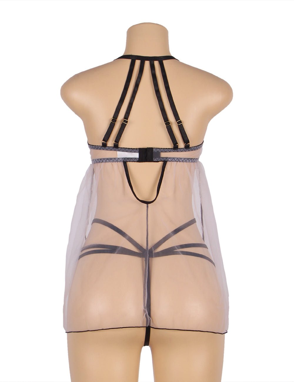 Light Purple Mesh Babydoll with Adjustable Shoulder Straps - TeaseFashion