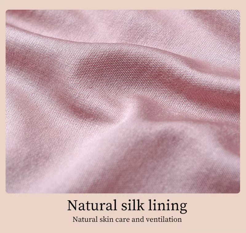 Lotus Pink Lace Panties Sexy Breathable Mid Waist Briefs Seamless Silk Underwear - TEASEFASHION