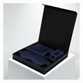 Navy Luxury 100% Mulberry Silk Pillow case Sleep, Eye Mask Blind and Scrunchies Gift Set - TeaseFashion