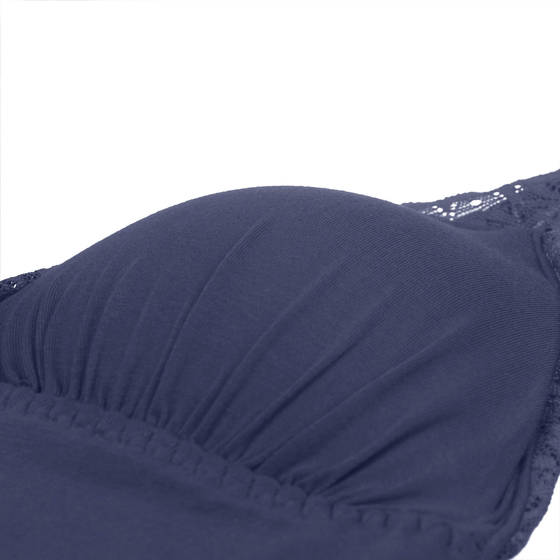 Navy Modal Lace Bodysuit – Open - Buckle Crotch, Hip & Chest Lace Splicing & Removable Pads - TeaseFashion