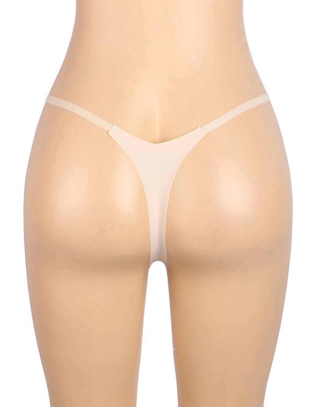 Nude Seamless Panty – Rhinestone Side Waist Detail, Swim Fabric & Trimmable Leg Opening - TeaseFashion