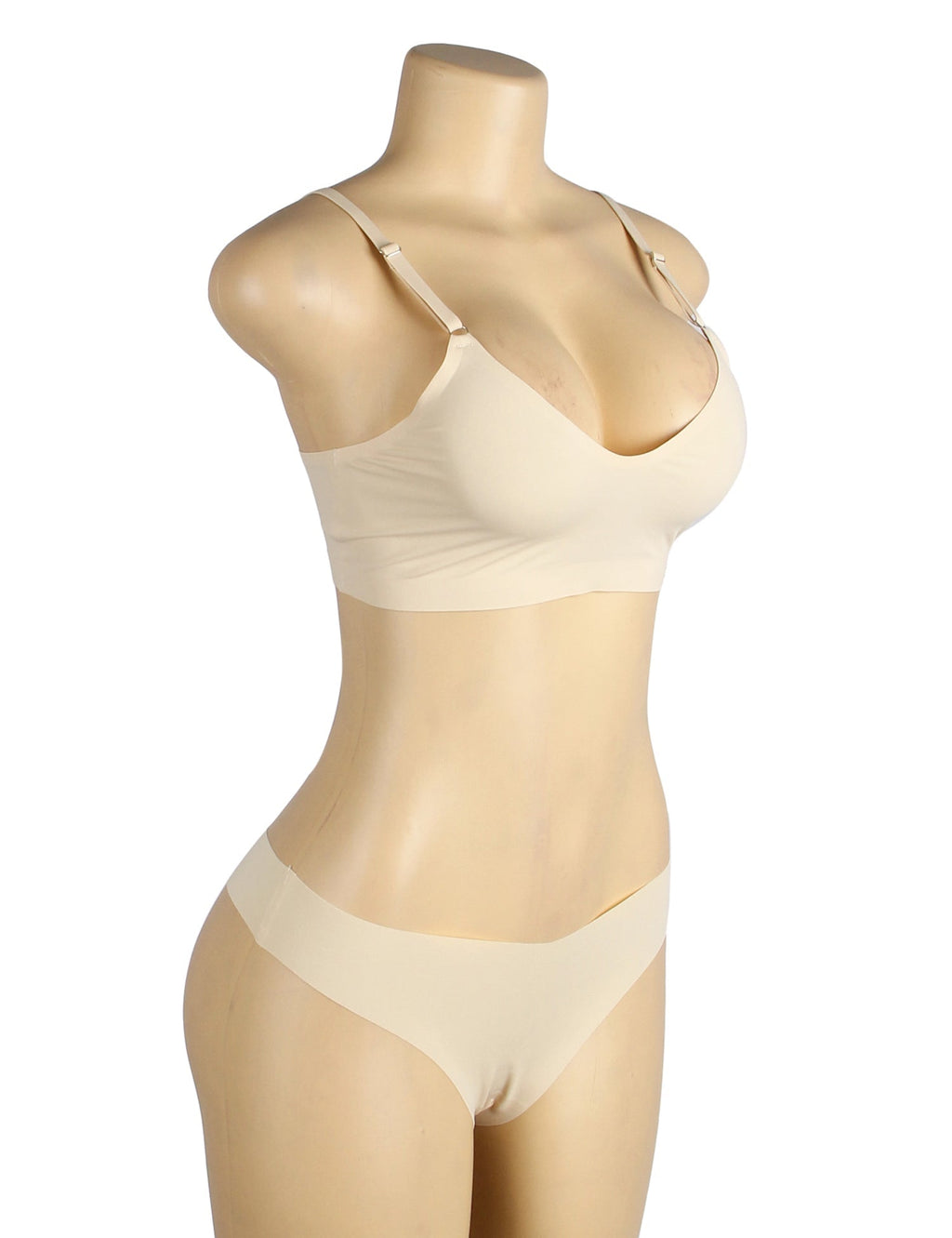 Nude Seamless Wireless Bra Set —No Padding, Adhesive Finish - TeaseFashion