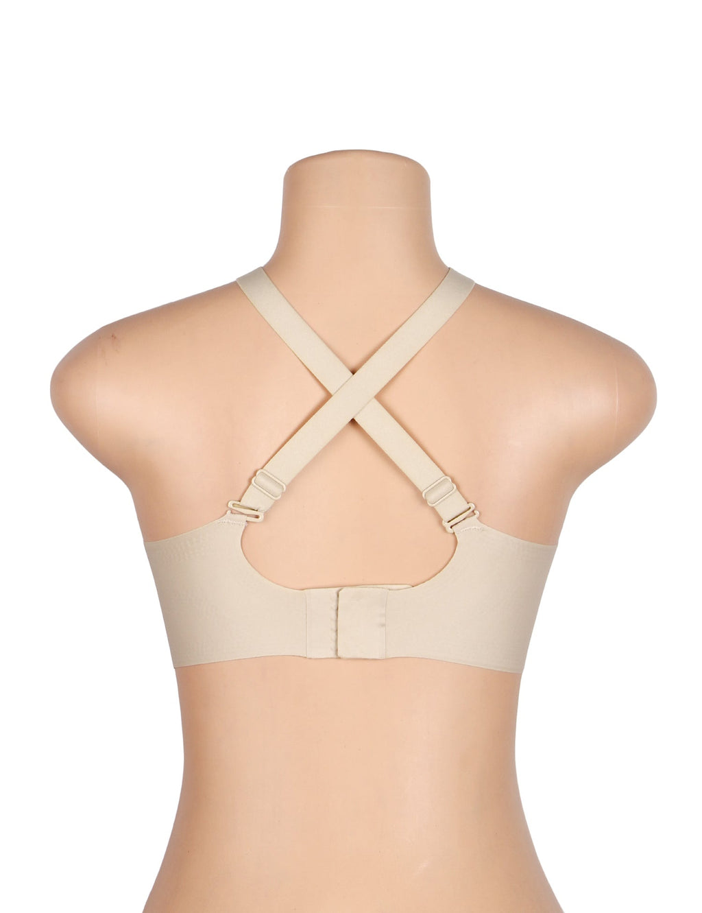 Nude Seamless Wireless Bra with Jelly - Strip Support & Cross Mesh - TeaseFashion