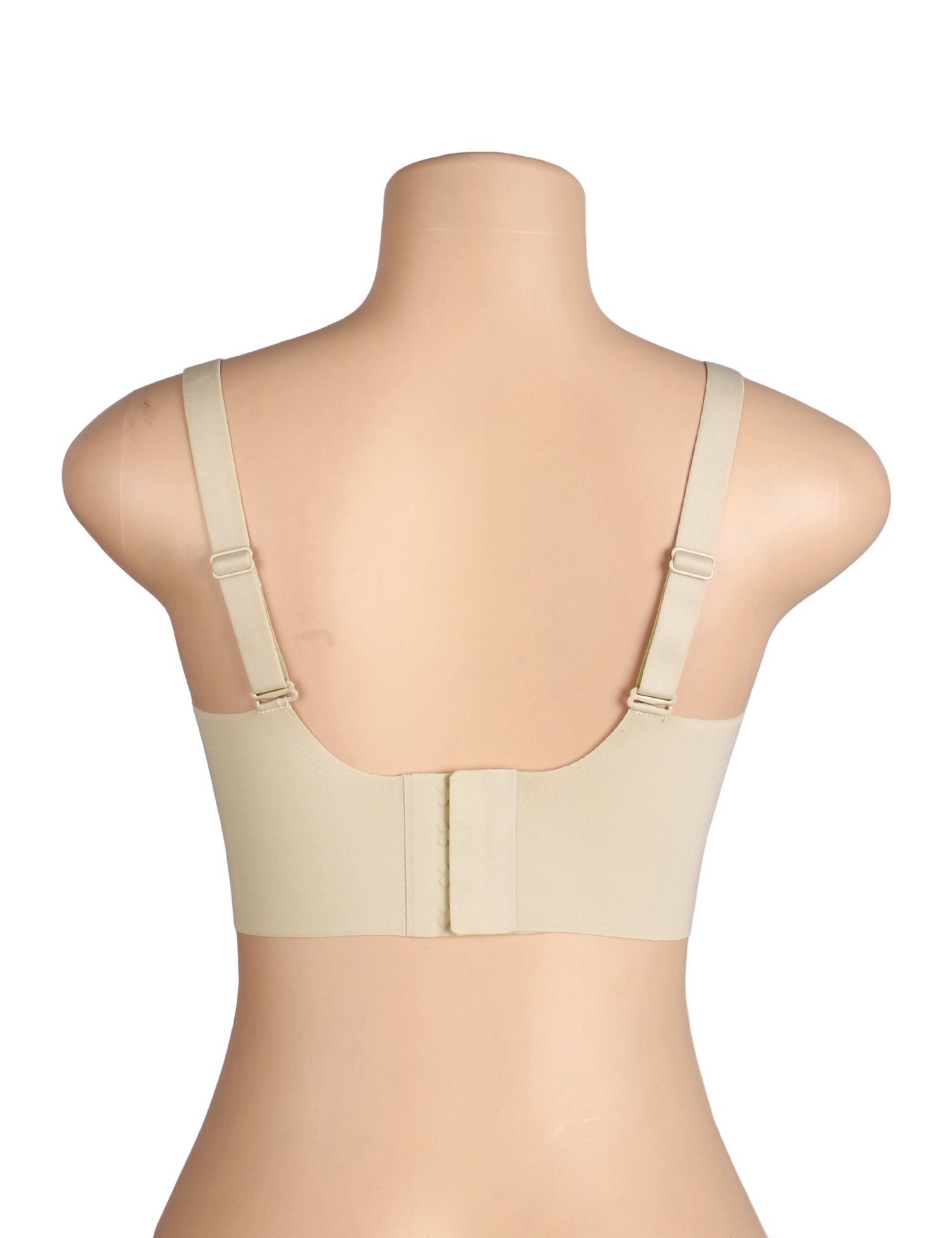 Nude Seamless Wireless Bra with Jelly - Strip Support & Mesh V - Neckline - TeaseFashion