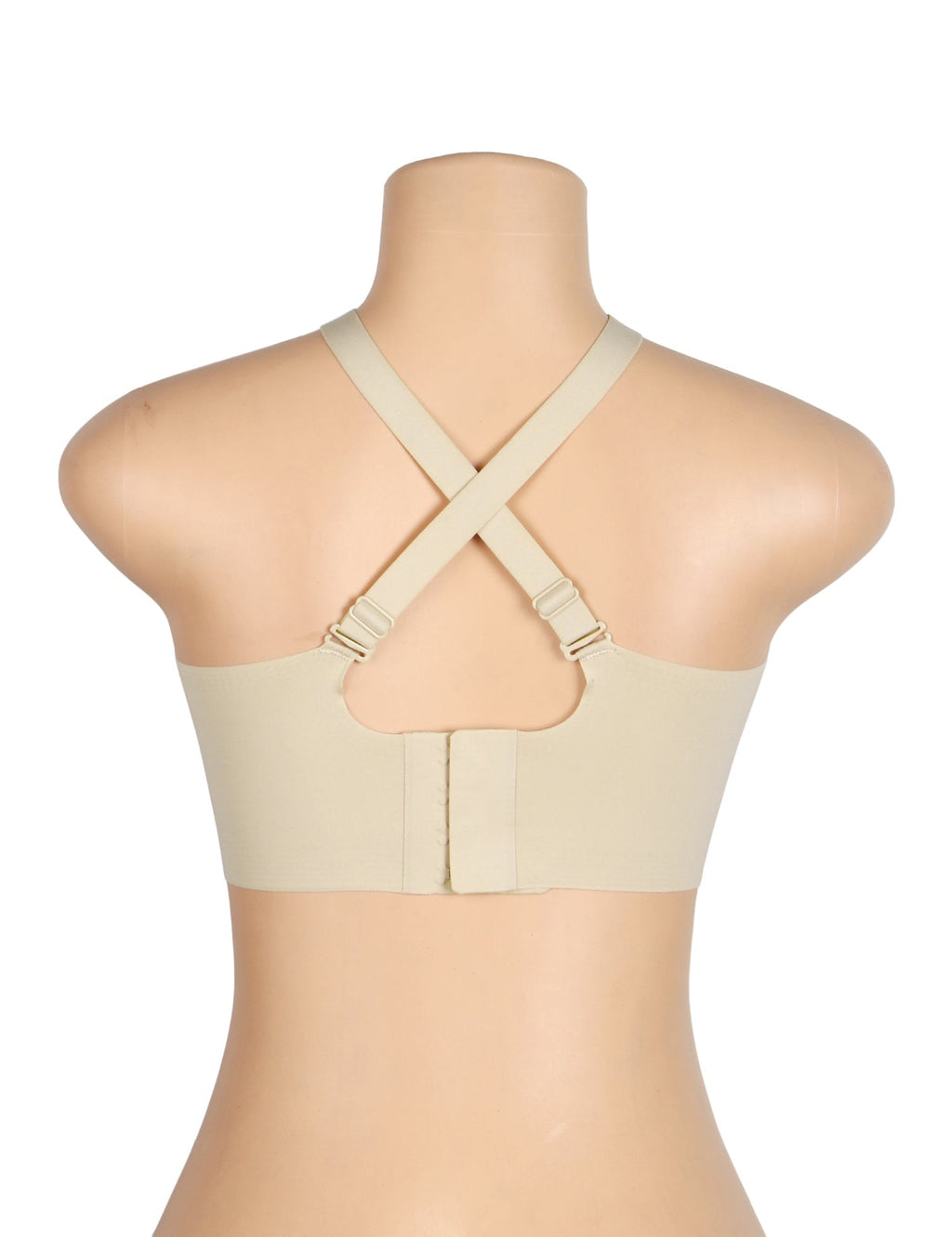 Nude Seamless Wireless Bra with Jelly - Strip Support & Mesh V - Neckline - TeaseFashion