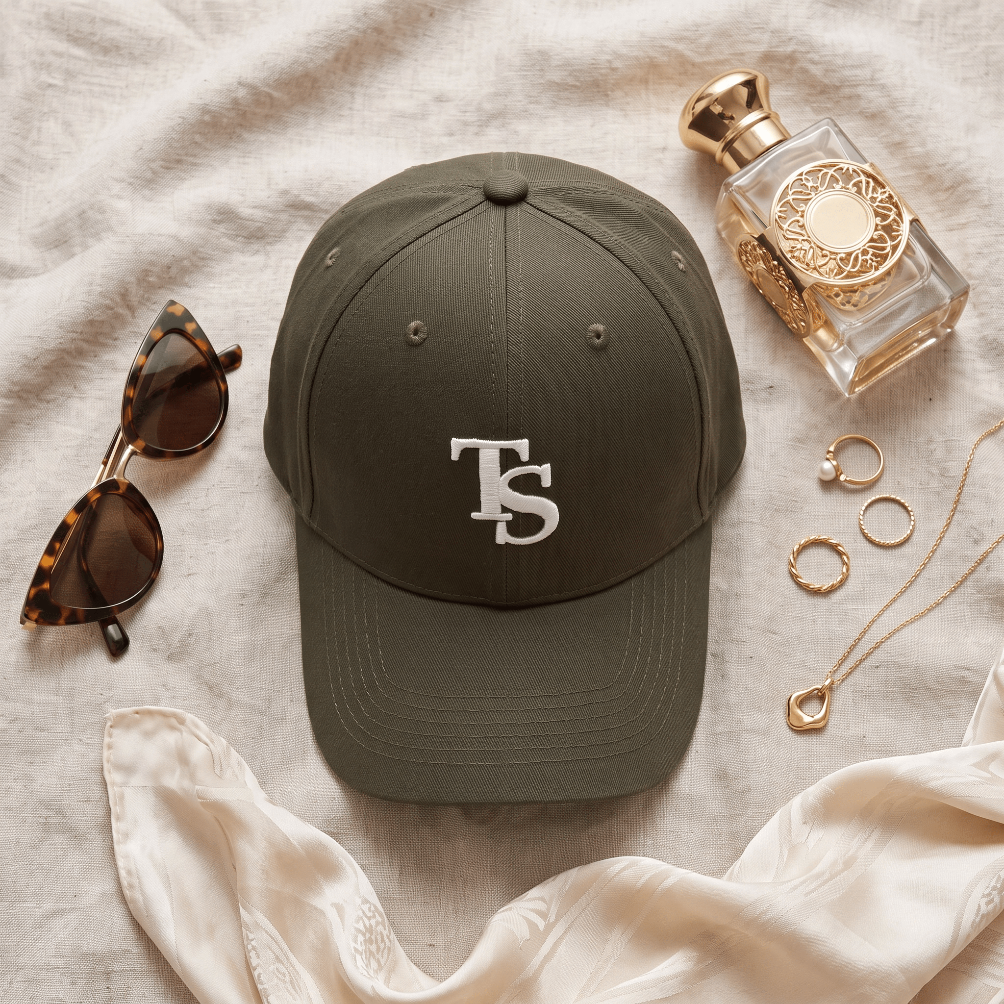Olive TEASEFASHION Signature Cotton Twill Cap - TEASEFASHION