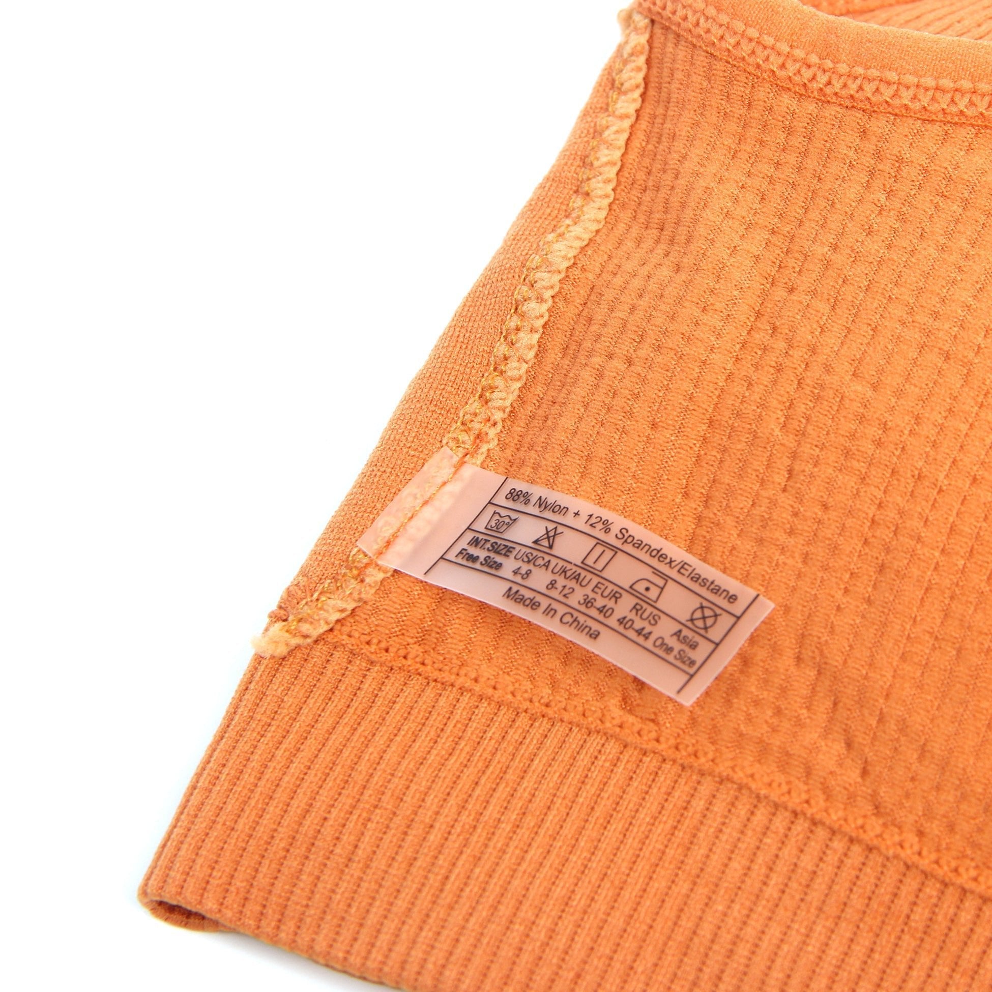 Orange Knitted Seamless Bra Set with Cut - Out & Heart Buckle - TeaseFashion