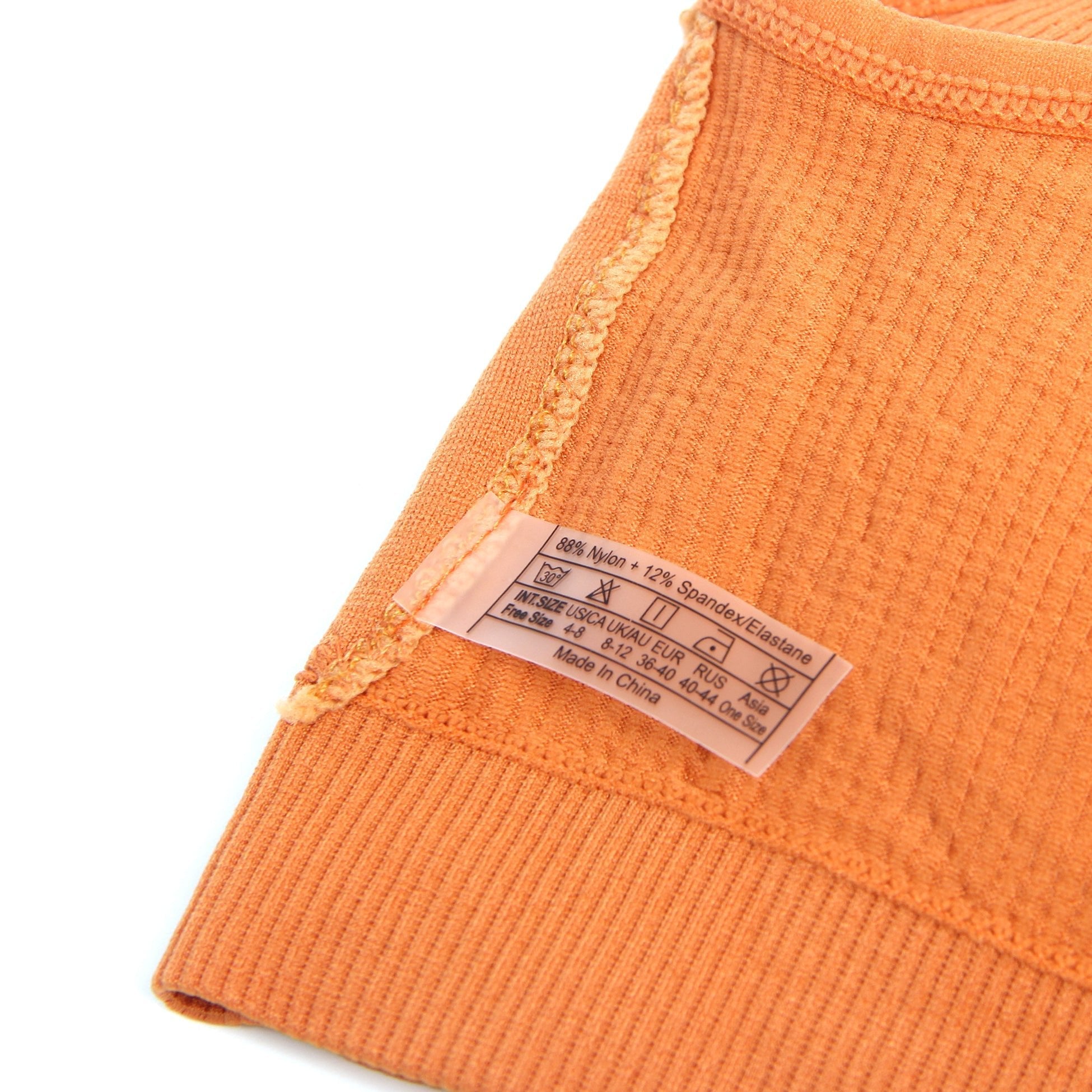 Orange Sexy Hollow Heart Buckles Knitted Seamless Bra Set - TeaseFashion
