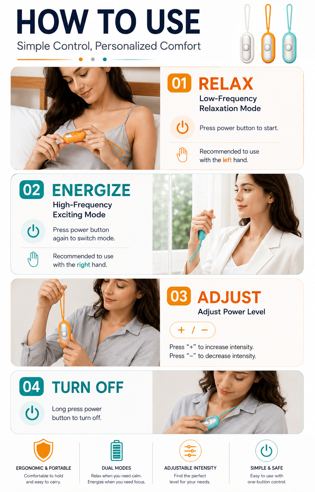 Orange TS Calm™ Handheld Sleep Aid - TEASEFASHION
