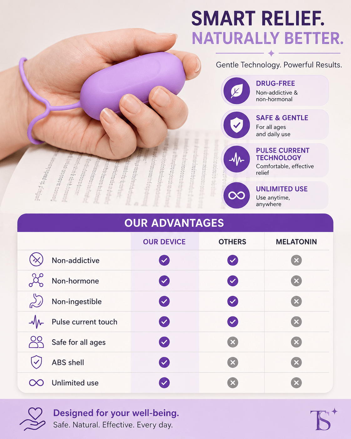 Orange TS Calm™ Handheld Sleep Aid - TEASEFASHION