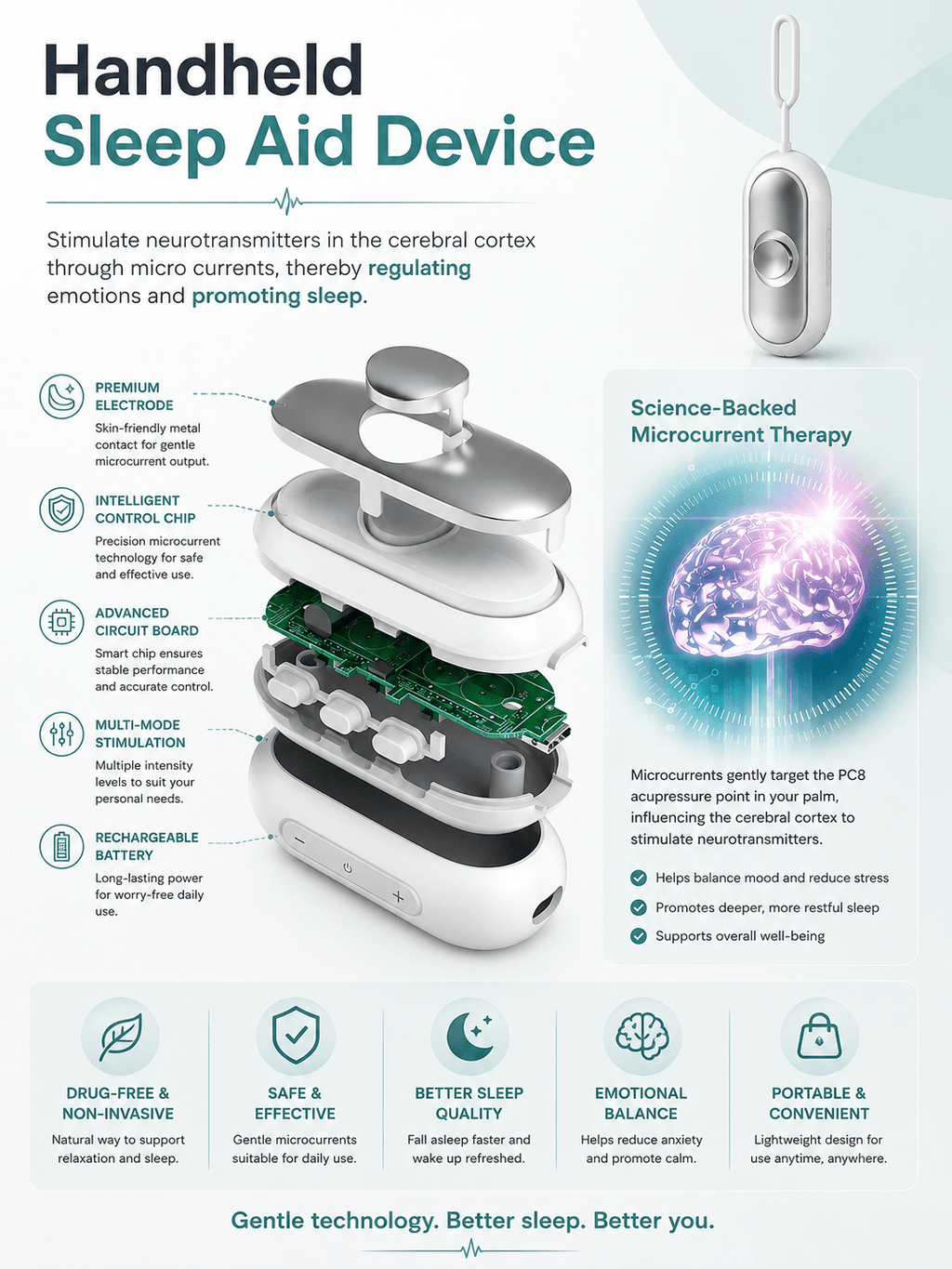 Orange TS Calm™ Handheld Sleep Aid - TEASEFASHION