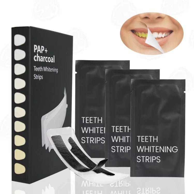 PAP Charcoal Teeth Whitening Strips Sensitive Teeth Cleaning Fast Stain Removal (7 PCS) - TEASEFASHION