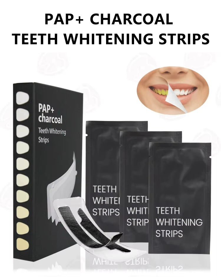 PAP Charcoal Teeth Whitening Strips Sensitive Teeth Cleaning Fast Stain Removal (7 PCS) - TEASEFASHION