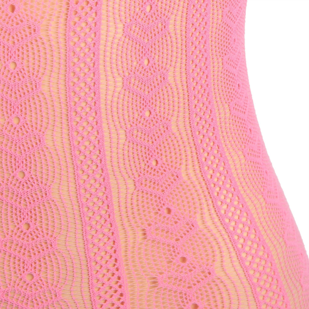 Pink Heart - Mesh Strapless Mini Skirt & Bow - Cuff Shawl Set - TeaseFashion