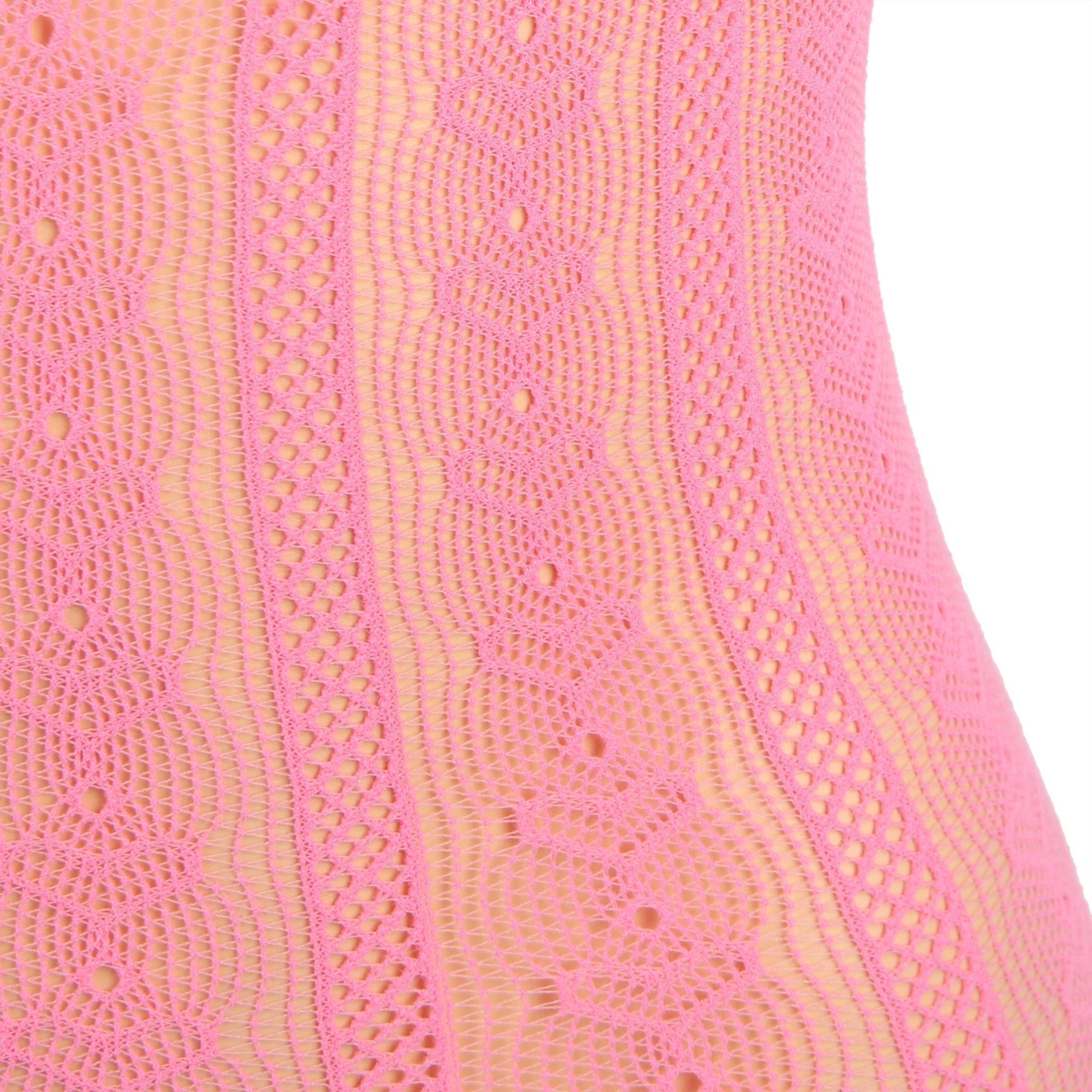 Pink Heart - Mesh Strapless Mini Skirt & Bow - Cuff Shawl Set - TeaseFashion