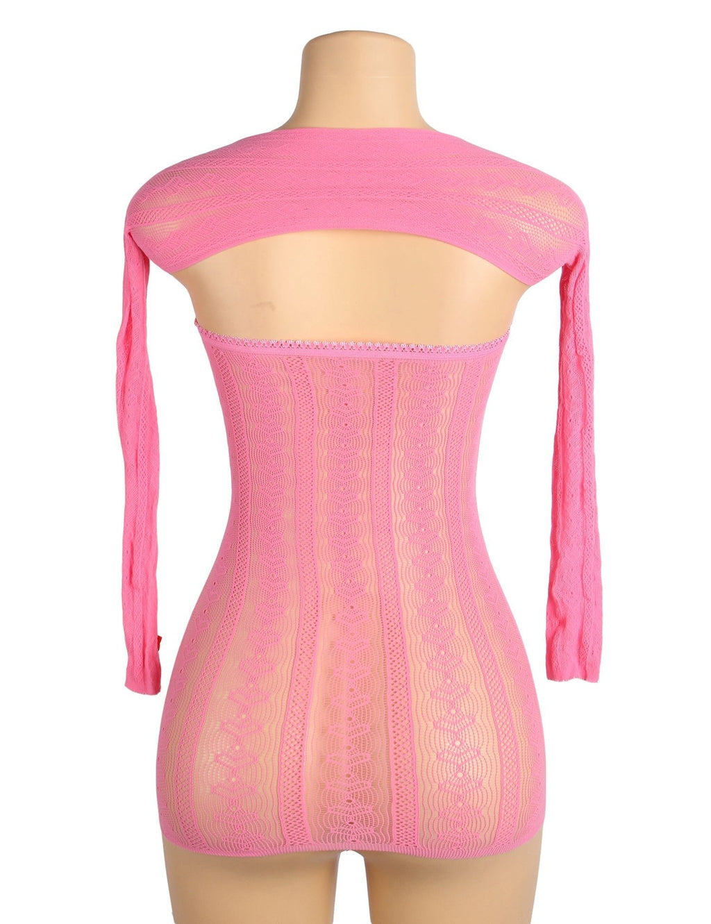 Pink Heart - Mesh Strapless Mini Skirt & Bow - Cuff Shawl Set - TeaseFashion