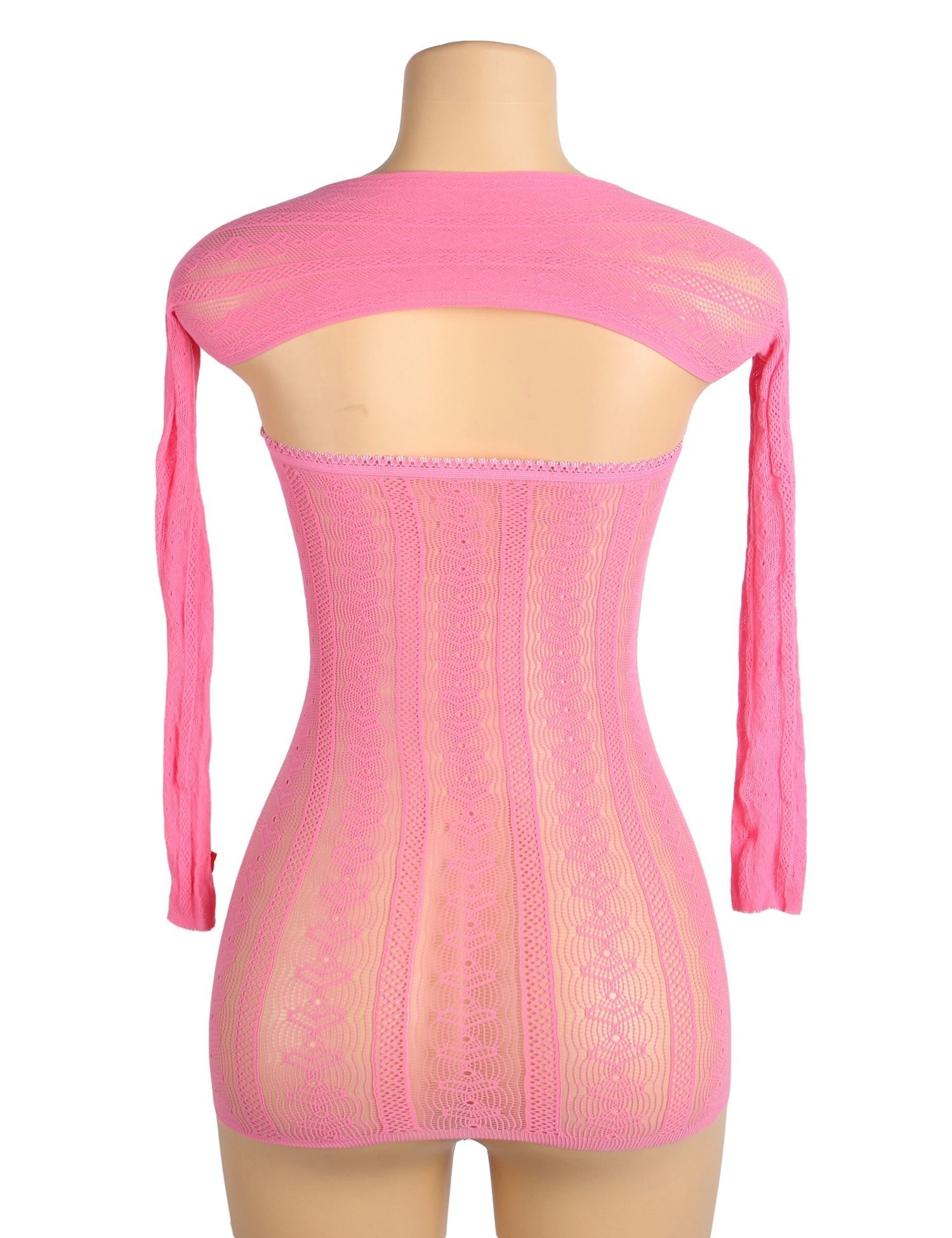 Pink Heart - Mesh Strapless Mini Skirt & Bow - Cuff Shawl Set - TeaseFashion