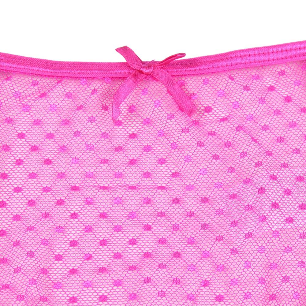Pink High - Waist Lace Panty – Adjustable Straps & Cotton Gusset - TeaseFashion