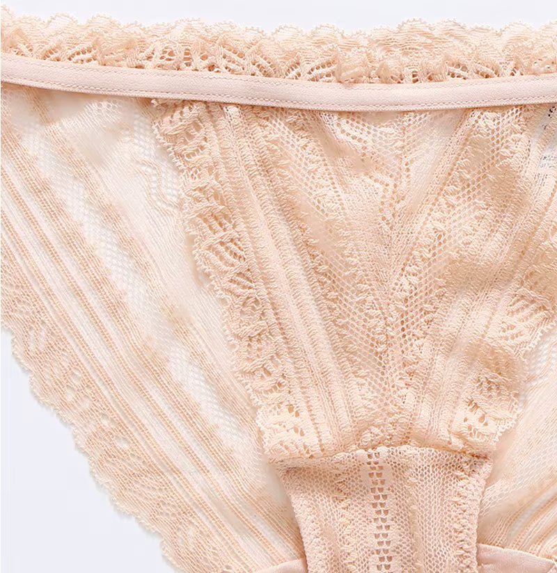 Pink Low Waist Transparent Hollow Out Seamless Underwear - TEASEFASHION