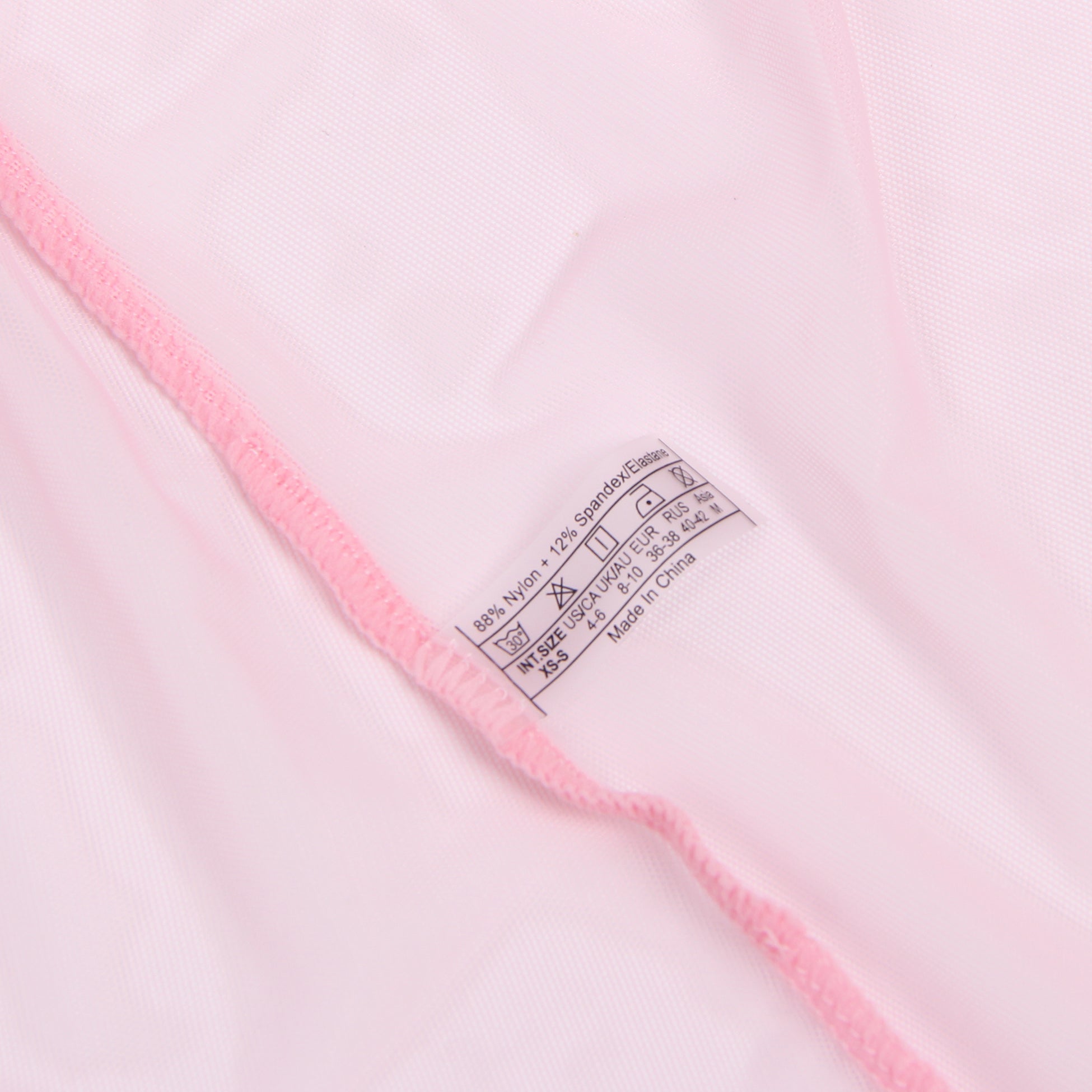 Pink Mesh & Mink Fur Trim Short Robe – Long Sleeves & Satin Belt - TeaseFashion