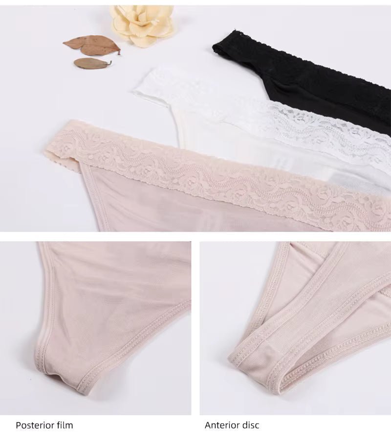 Pink Modern Sexy Lace Silk Thong for Ultra-Soft Comfort and Seamless Invisible Fit - TEASEFASHION