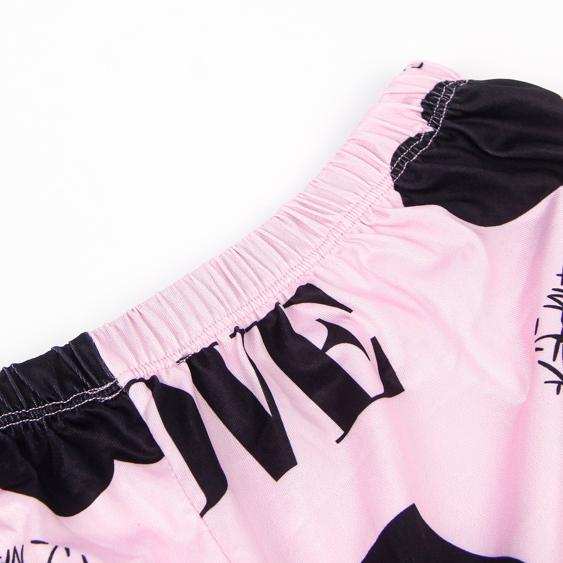 Pink Print Suspender Home Wear Pajama Set - TeaseFashion