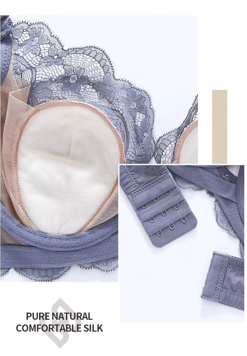 Pink Seamless Mesh Lace Bras for Women Thin Soft Silk Bra - TeaseFashion