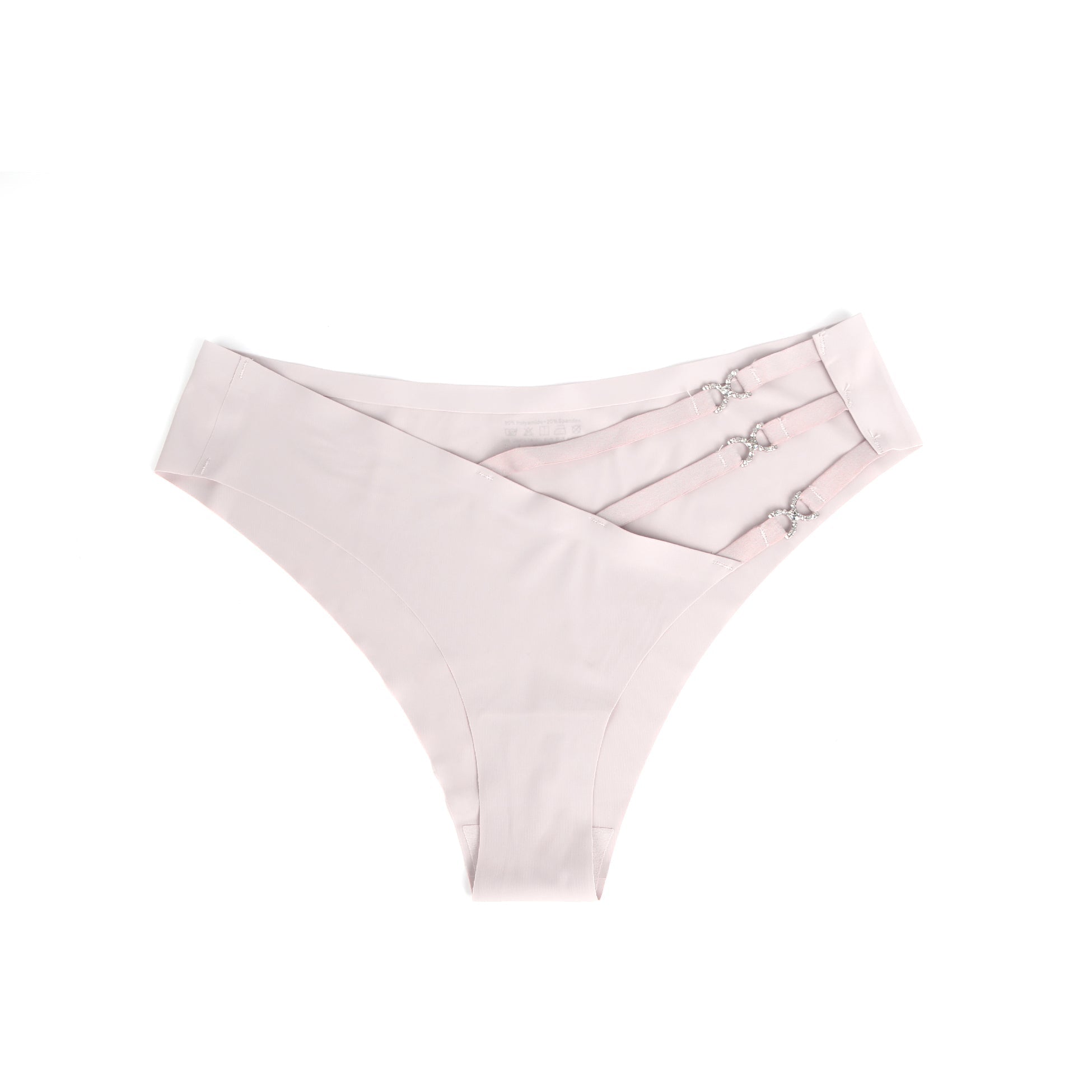 Pink Seamless Panty – Decorative Ring Waistband Detail, Nylon Swim Fabric & Trimmable Hem - TeaseFashion