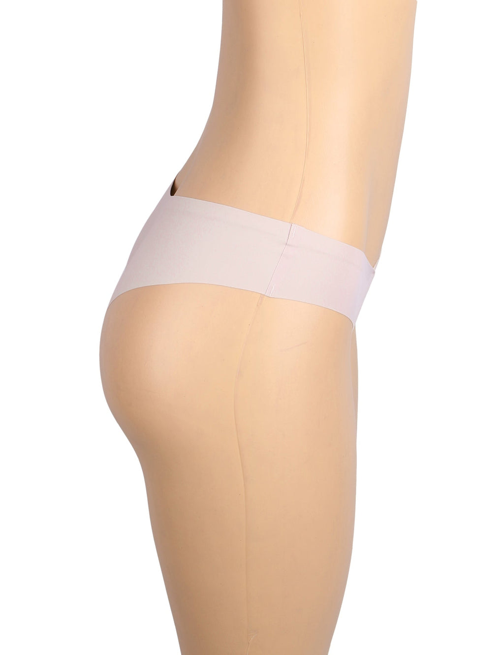 Pink Seamless Panty – Decorative Ring Waistband Detail, Nylon Swim Fabric & Trimmable Hem - TeaseFashion