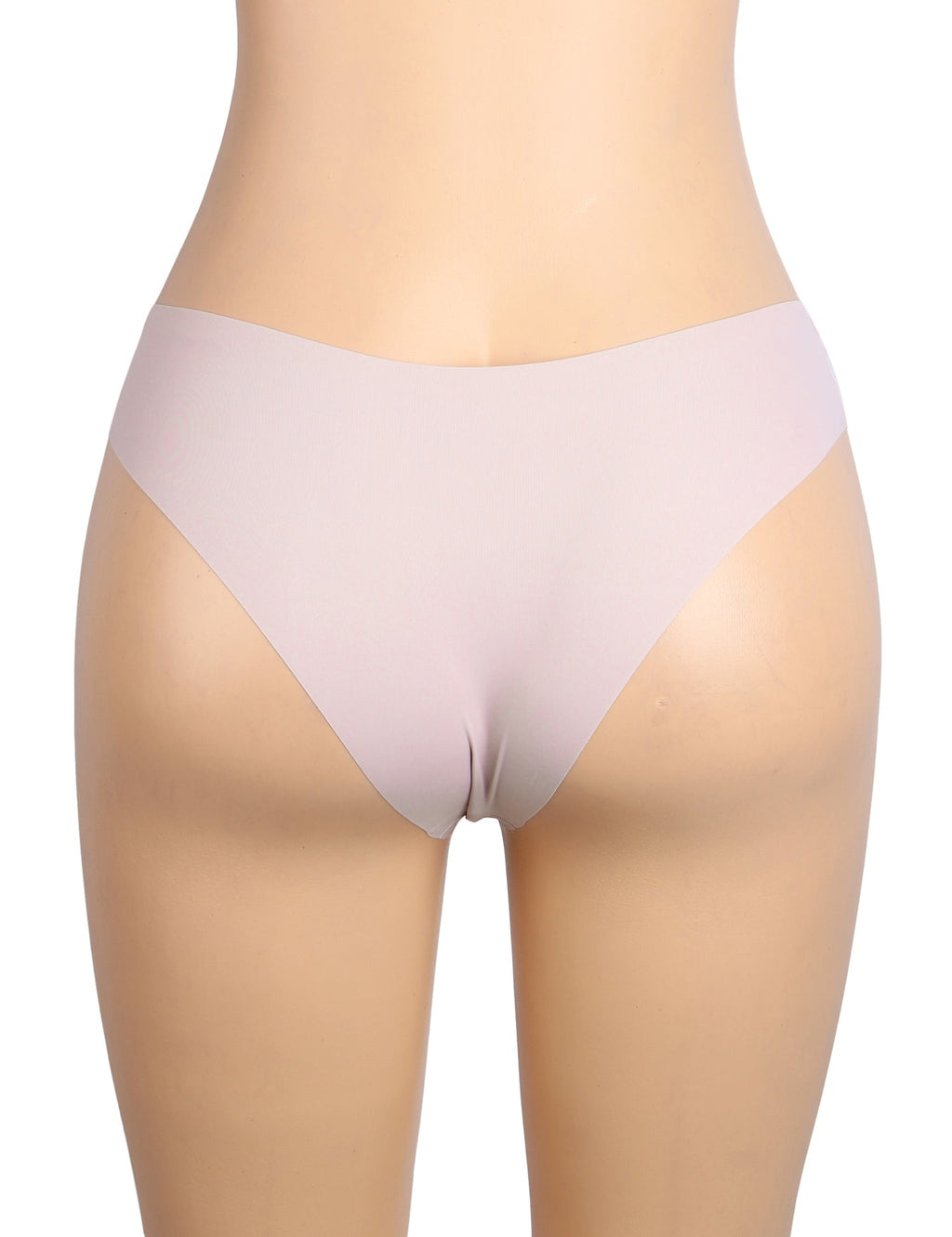 Pink Seamless Panty – Decorative Ring Waistband Detail, Nylon Swim Fabric & Trimmable Hem - TeaseFashion