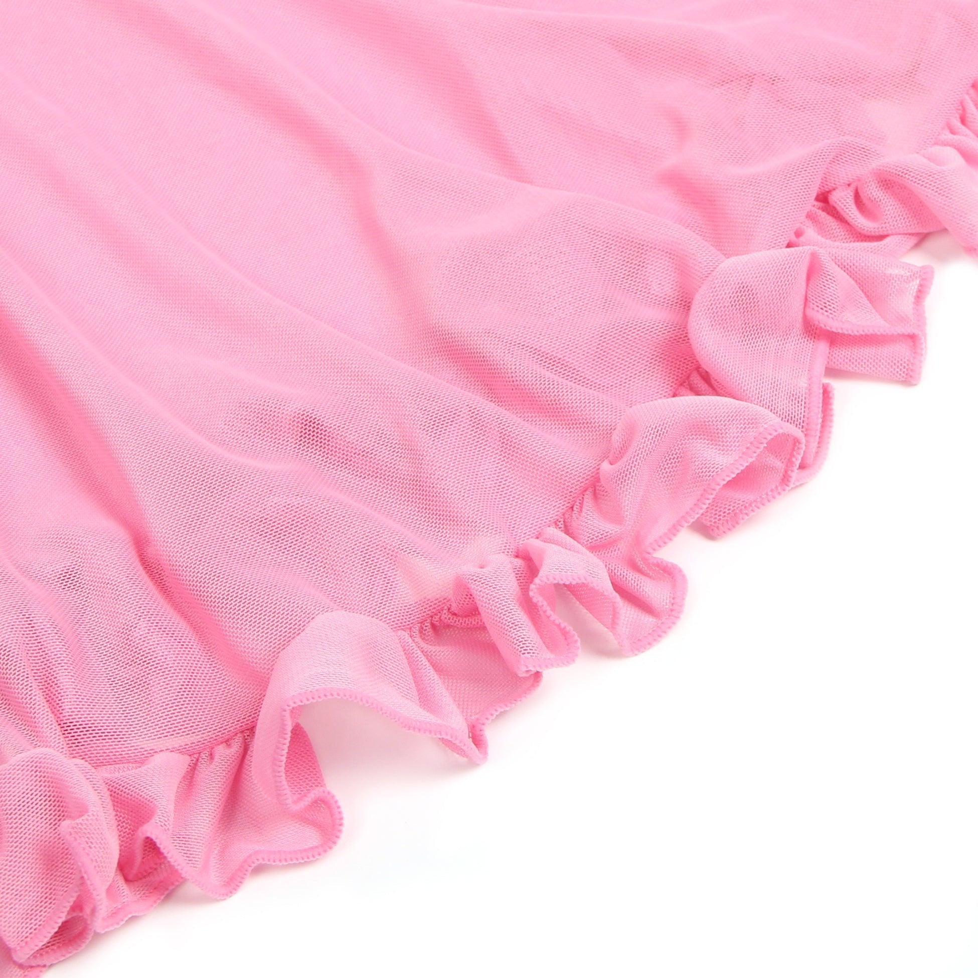 Pink Sexy Mesh Embroidery Lace Lift Bra Suspender Nightdress - TeaseFashion