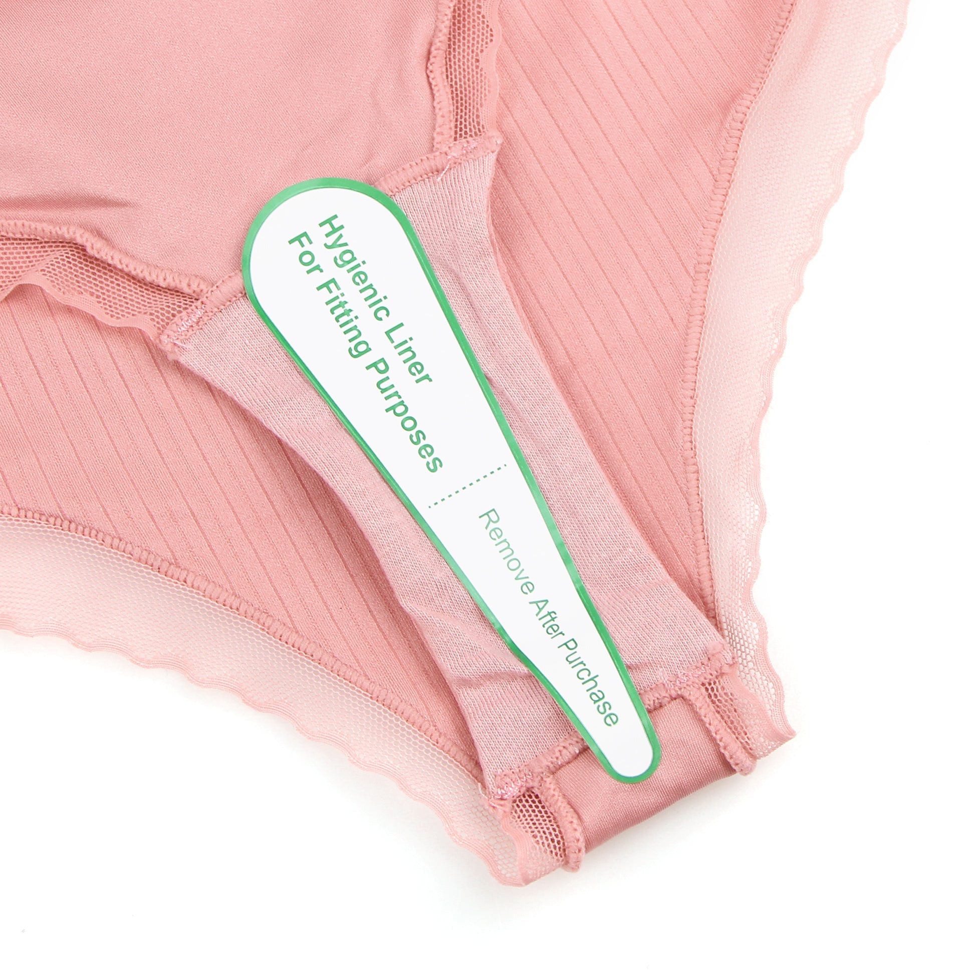 Pink Sexy Striped Fabric And Mesh Bow Women Underwear - TeaseFashion