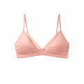 Pink Stretch Lingerie Steel Ring Comfortable Silk Underwear Bra - TeaseFashion