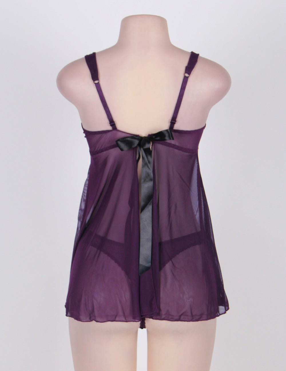 Plus Size Appealing Purple Mini Dress With Straps - TeaseFashion