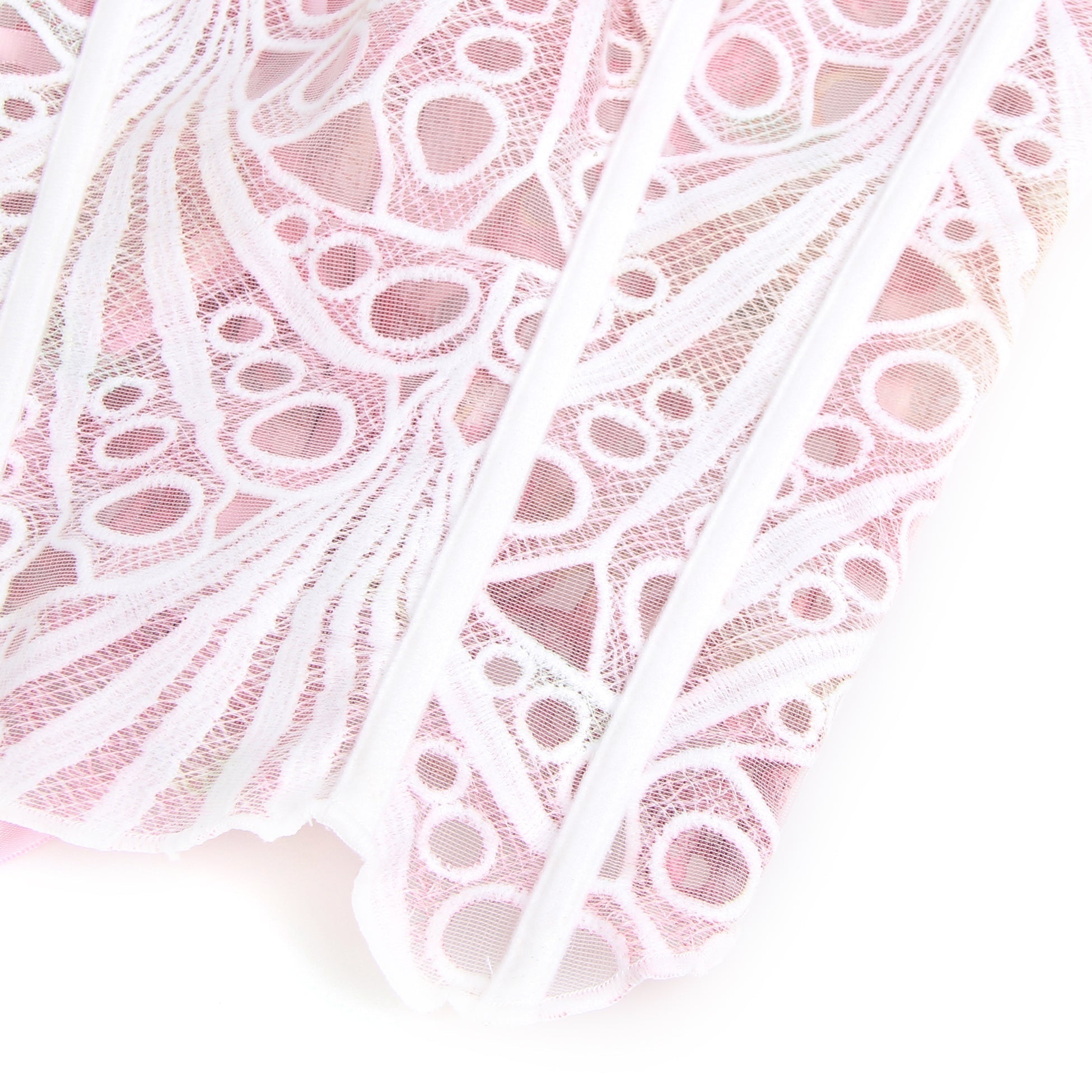 Printed Hollow Lace - Up Corset with 14 Steel Bones - TeaseFashion