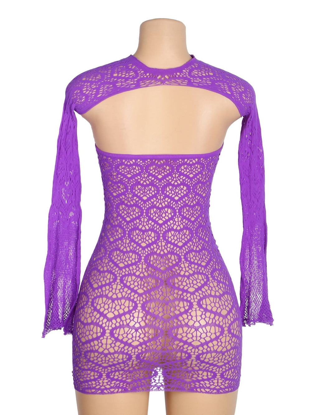 Purple Heart Jacquard Bustier Wrap Dress & Flared - Sleeve Cape Set - TeaseFashion
