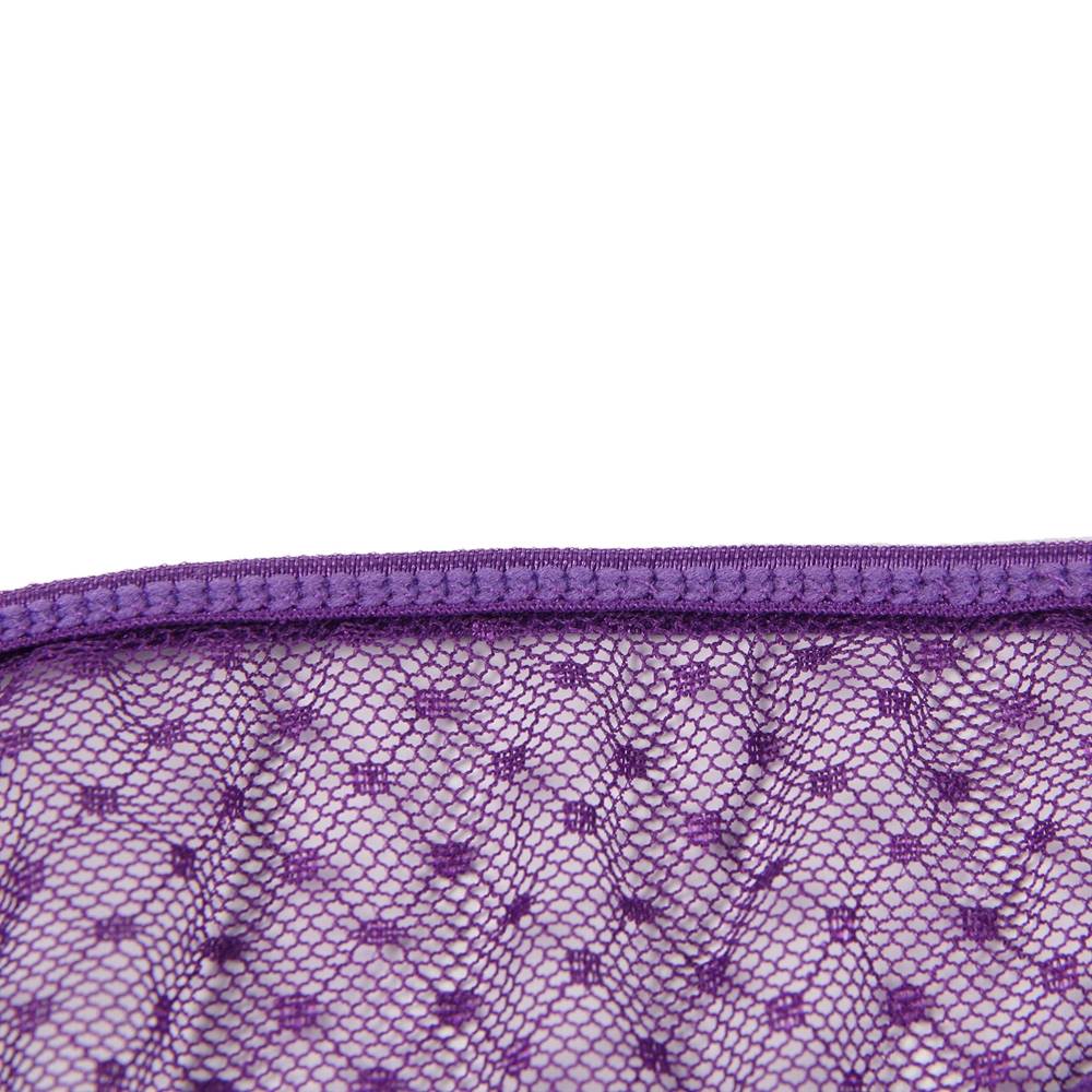 Purple High - Waist Lace Panty – Adjustable Straps & Cotton Gusset - TeaseFashion